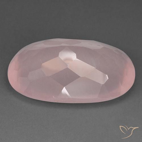 Cuarzo rosa Rosado medio natural de 55.44 ct, Ovalada, Transparente