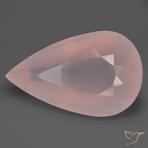 Cuarzo rosa Rosado claro natural de 85.78 ct, En forma de pera, Transparente