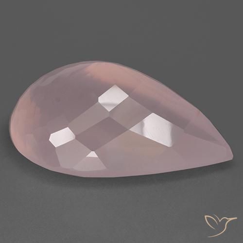 Cuarzo rosa Rosado claro natural de 85.78 ct, En forma de pera, Transparente