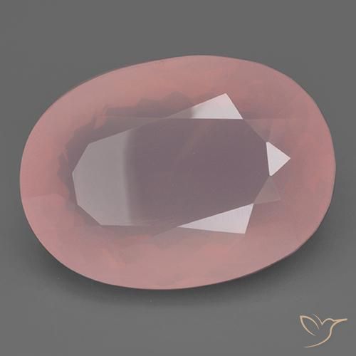 Cuarzo rosa Rosa rosado natural de 108.80 ct, Ovalada, Transparente