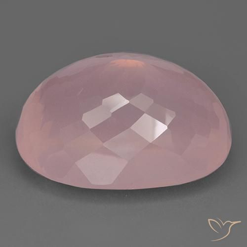 Cuarzo rosa Rosa rosado natural de 108.80 ct, Ovalada, Transparente