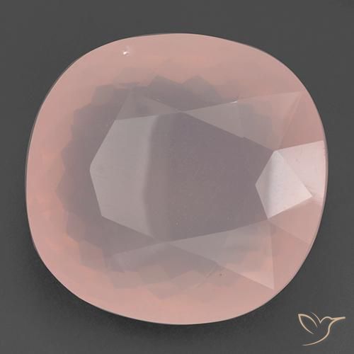 Cuarzo rosa Rosado claro natural de 110.88 ct, Forma Cojín, Transparente