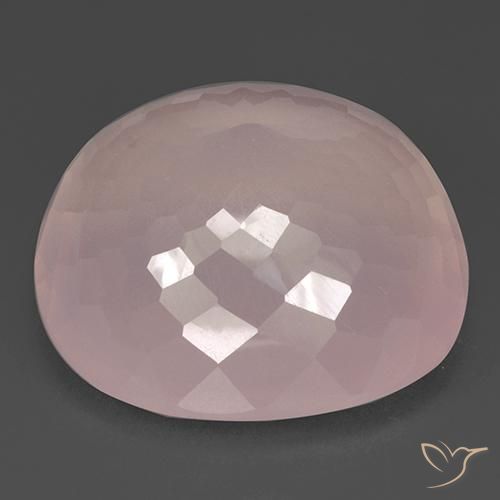 Cuarzo rosa Rosado claro natural de 110.88 ct, Forma Cojín, Transparente