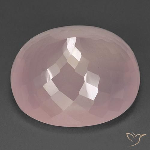 Cuarzo rosa Rosado claro natural de 112.68 ct, Ovalada, Transparente