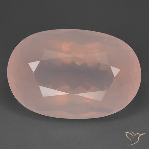 95.79ct Natural Rosado azulado Cuarzo rosa, Ovalada, Transparente