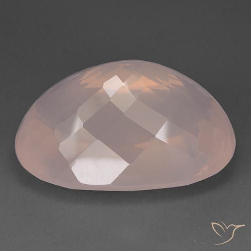 Cuarzo rosa Rosado azulado natural de 95.79 ct, Ovalada, Transparente