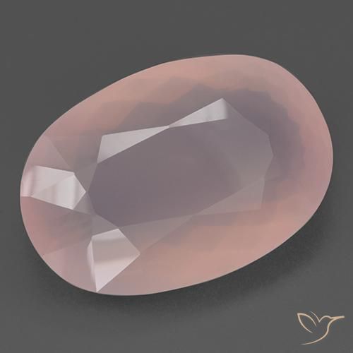 Cuarzo rosa Rosado flamingo natural de 93.65 ct, Ovalada, Transparente