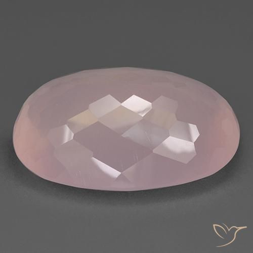 Cuarzo rosa Rosado flamingo natural de 93.65 ct, Ovalada, Transparente