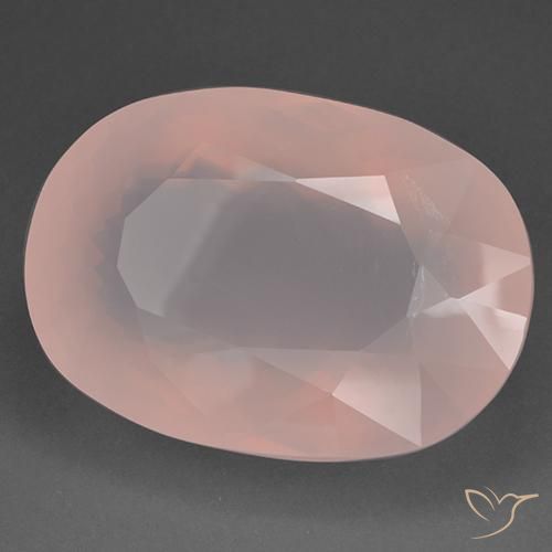 Cuarzo rosa Rosado claro natural de 115.62 ct, Ovalada, Transparente