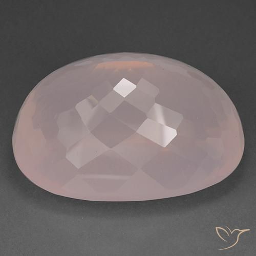Cuarzo rosa Rosado claro natural de 115.62 ct, Ovalada, Transparente