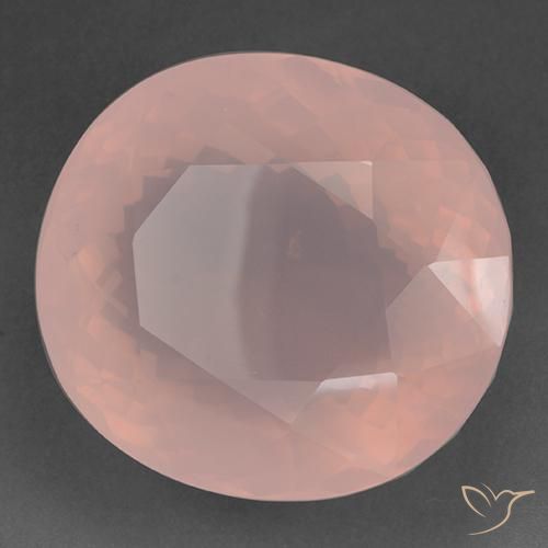 Cuarzo rosa Rosado flamingo natural de 127.53 ct, Ovalada, Transparente