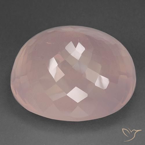 Cuarzo rosa Rosado flamingo natural de 127.53 ct, Ovalada, Transparente