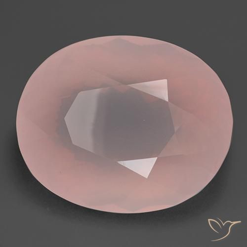 Cuarzo rosa Rosado azulado natural de 153.32 ct, Ovalada, Transparente