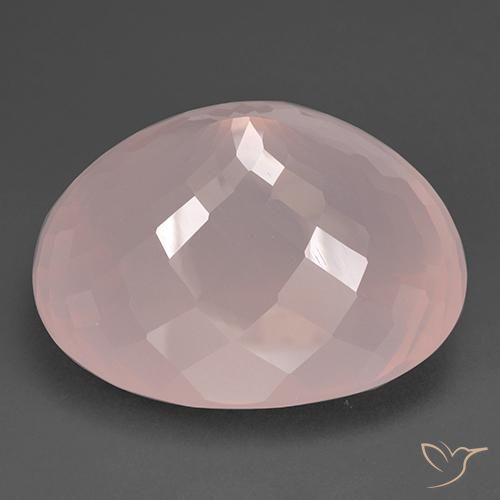 Cuarzo rosa Rosado azulado natural de 153.32 ct, Ovalada, Transparente