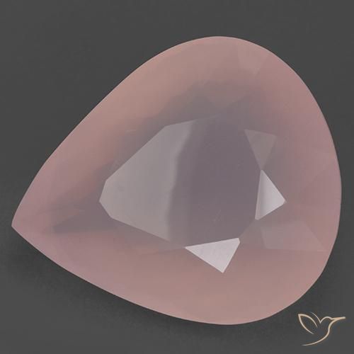 Cuarzo rosa Rosado medio natural de 104.89 ct, En forma de pera, Translúcido
