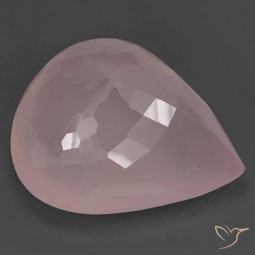 Cuarzo rosa Rosado medio natural de 104.89 ct, En forma de pera, Translúcido