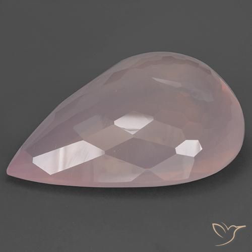 Cuarzo rosa Rosado coral claro natural de 95.55 ct, En forma de pera, Transparente