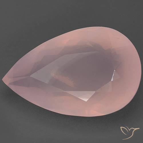 Cuarzo rosa Rosa rosado natural de 167.02 ct, En forma de pera, Transparente