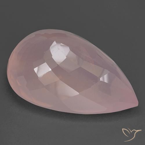 Cuarzo rosa Rosa rosado natural de 167.02 ct, En forma de pera, Transparente