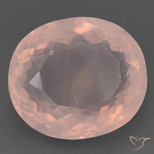 Cuarzo rosa Rosado claro natural de 99.32 ct, Ovalada, Transparente