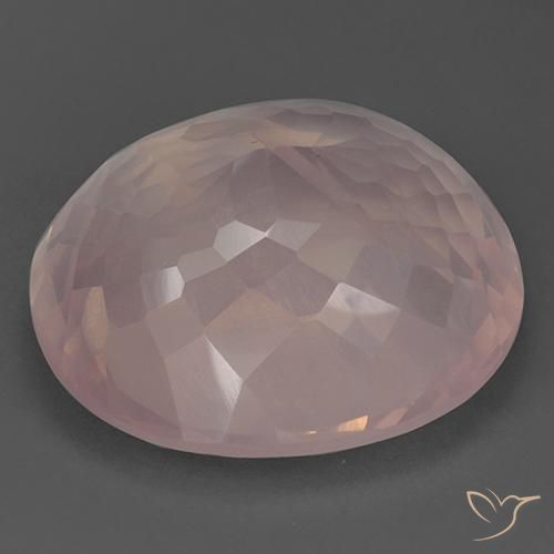 Cuarzo rosa Rosado claro natural de 99.32 ct, Ovalada, Transparente