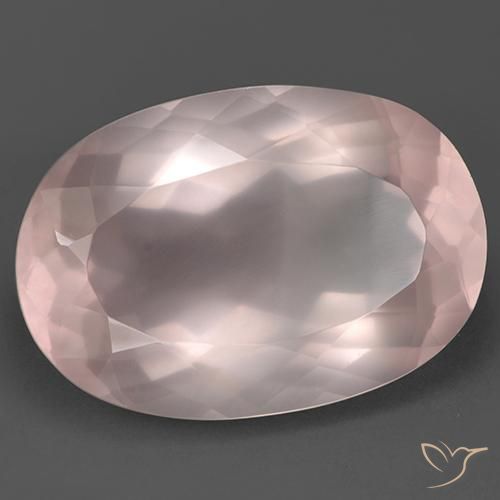 Cuarzo rosa Rosado coral claro natural de 108.15 ct, Ovalada, Transparente