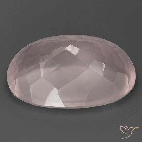 Cuarzo rosa Rosado coral claro natural de 108.15 ct, Ovalada, Transparente