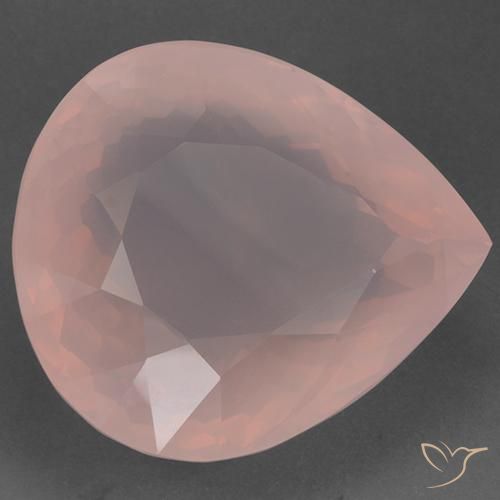 Cuarzo rosa Rosado flamingo natural de 96.78 ct, En forma de pera, Transparente