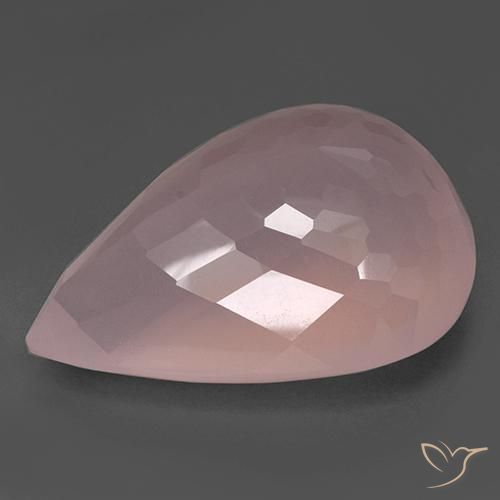 Cuarzo rosa Rosado medio natural de 188.20 ct, En forma de pera, Translúcido
