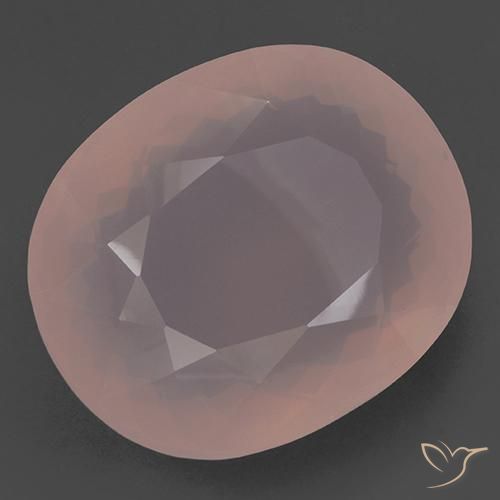 Cuarzo rosa Rosa rosado natural de 243.58 ct, Ovalada, Transparente
