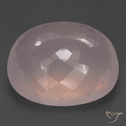 Cuarzo rosa Rosa rosado natural de 243.58 ct, Ovalada, Transparente