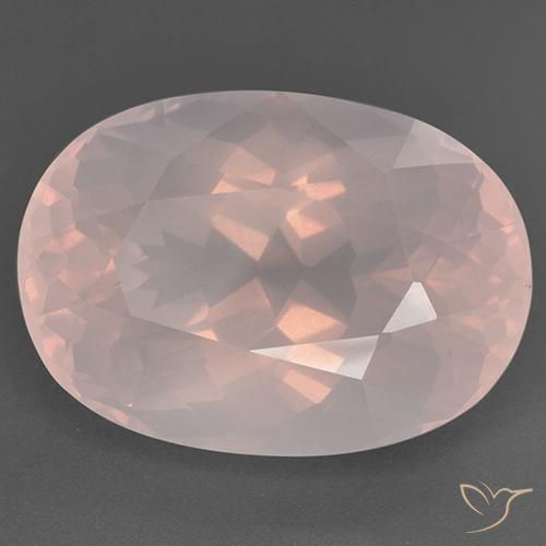Cuarzo rosa Rosado claro natural de 51.90 ct, Ovalada, Transparente