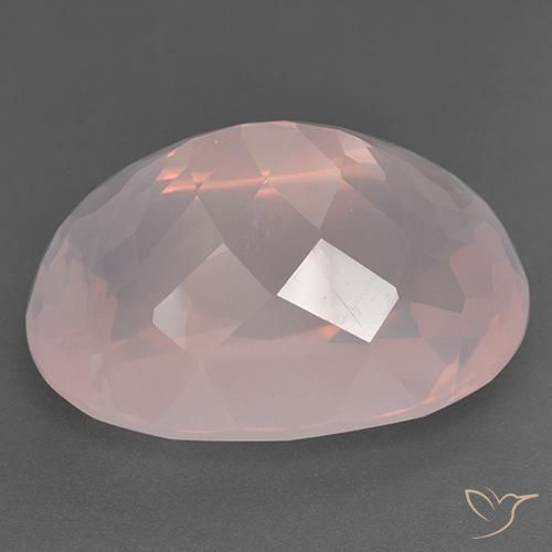 Cuarzo rosa Rosado claro natural de 51.90 ct, Ovalada, Transparente