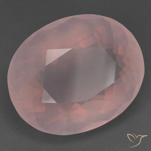Cuarzo rosa Rosado medio natural de 51.41 ct, Ovalada, Transparente