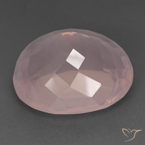 Cuarzo rosa Rosado medio natural de 51.41 ct, Ovalada, Transparente