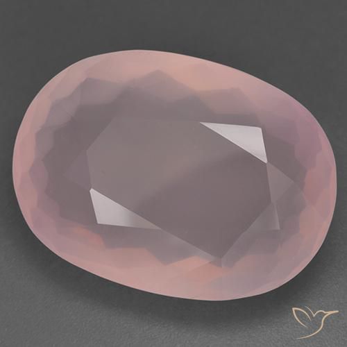 Cuarzo rosa Rosado medio natural de 48.51 ct, Ovalada, Transparente