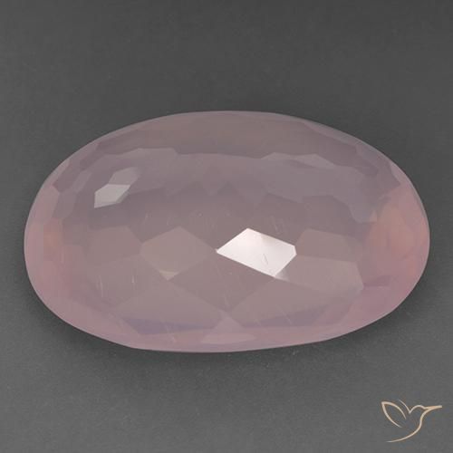 Cuarzo rosa Rosado medio natural de 48.51 ct, Ovalada, Transparente