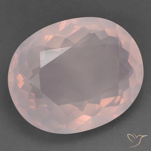Cuarzo rosa Rosa rosado natural de 24.14 ct, Ovalada, Transparente