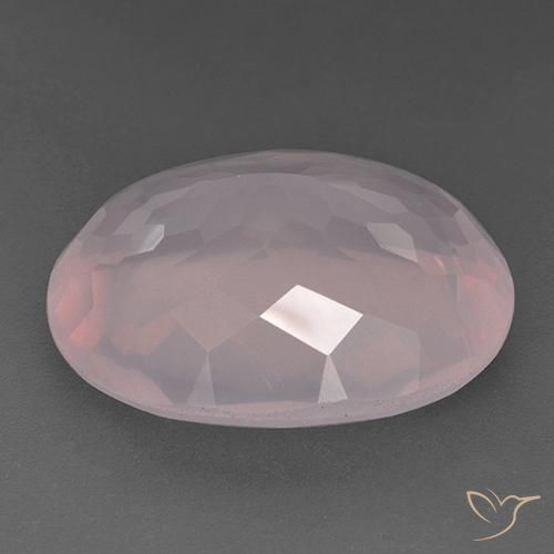 Cuarzo rosa Rosa rosado natural de 24.14 ct, Ovalada, Transparente