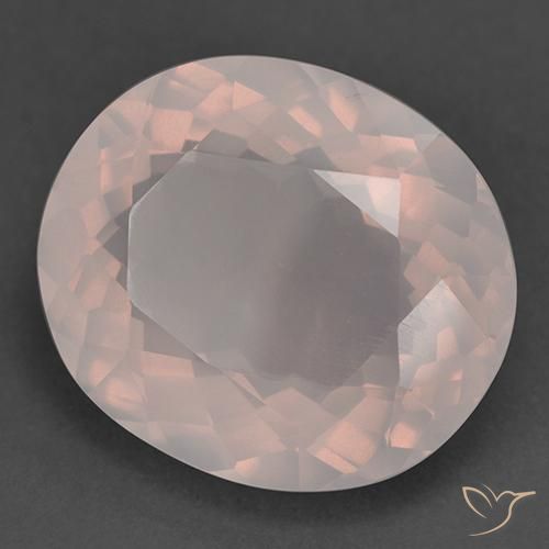 Cuarzo rosa Rosado claro natural de 25.35 ct, Ovalada, Transparente