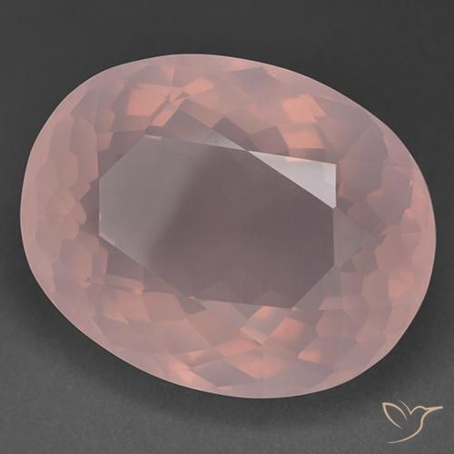 Cuarzo rosa Rosa rosado natural de 56.48 ct, Ovalada, Transparente