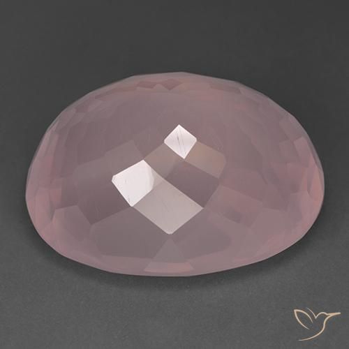 Cuarzo rosa Rosa rosado natural de 56.48 ct, Ovalada, Transparente