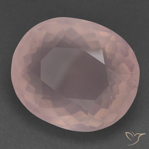 Cuarzo rosa Rosa rosado natural de 33.55 ct, Ovalada, Transparente