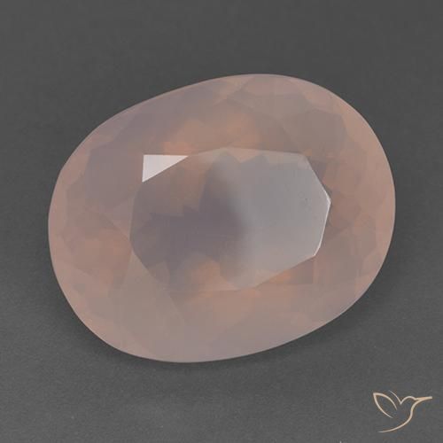 Cuarzo rosa Rosado medio natural de 22.88 ct, Ovalada, Transparente