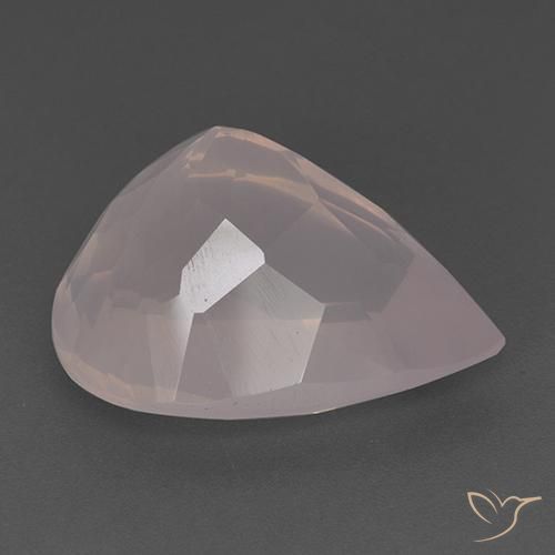 Cuarzo rosa Rosado coral claro natural de 28.03 ct, En forma de pera, Transparente
