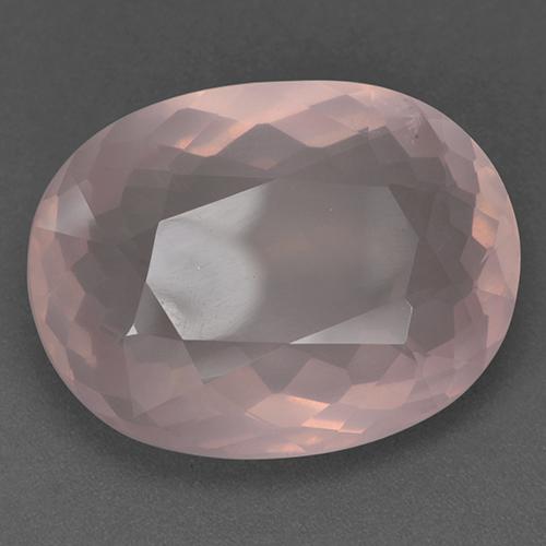 Cuarzo rosa Rosado claro natural de 26.41 ct, Ovalada, Transparente