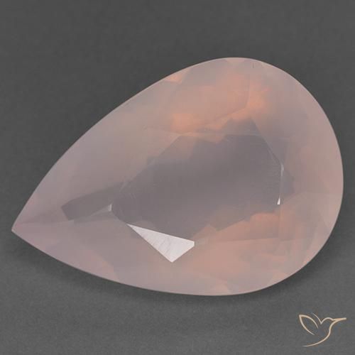 31.40ct Natural Rosado coral claro Cuarzo rosa, En forma de pera, Transparente