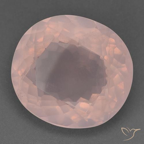 Cuarzo rosa Rosado coral claro natural de 44.89 ct, Ovalada, Transparente