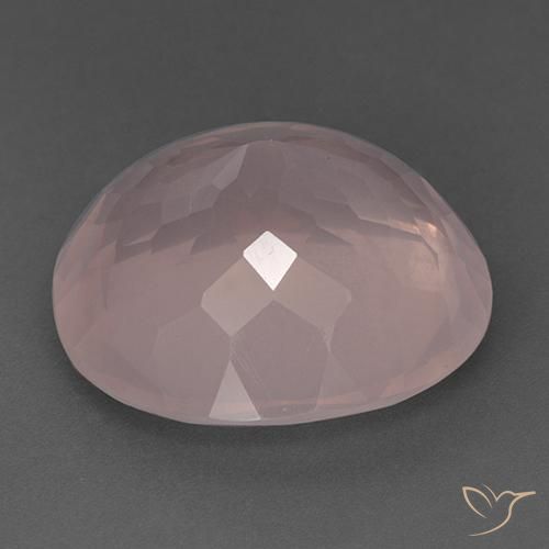 Cuarzo rosa Rosado coral claro natural de 44.89 ct, Ovalada, Transparente