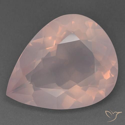 46.14ct Natural Rosado coral claro Cuarzo rosa, En forma de pera, Transparente